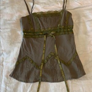 Lacey sage green tank top